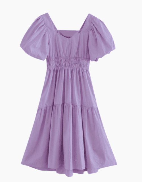 Puff sleeve Purple Dress