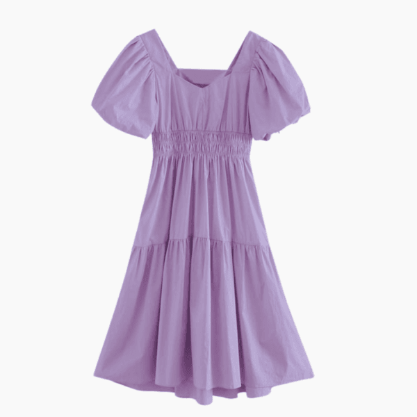Puff sleeve Purple Dress