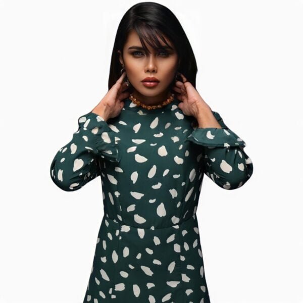 Charming floral green dress - Image 3