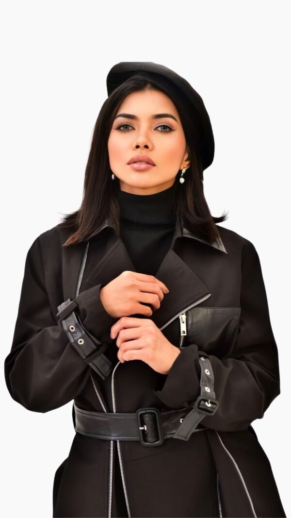 Black Trech Coat - Image 2