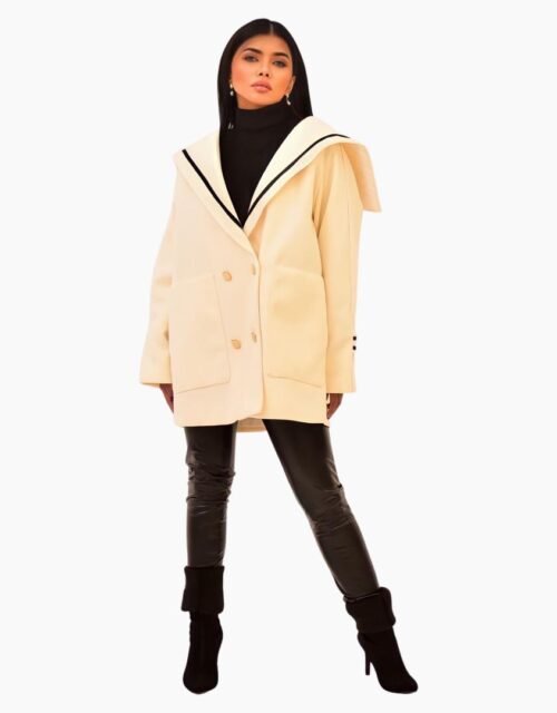 Double-Breasted Beige Jacket