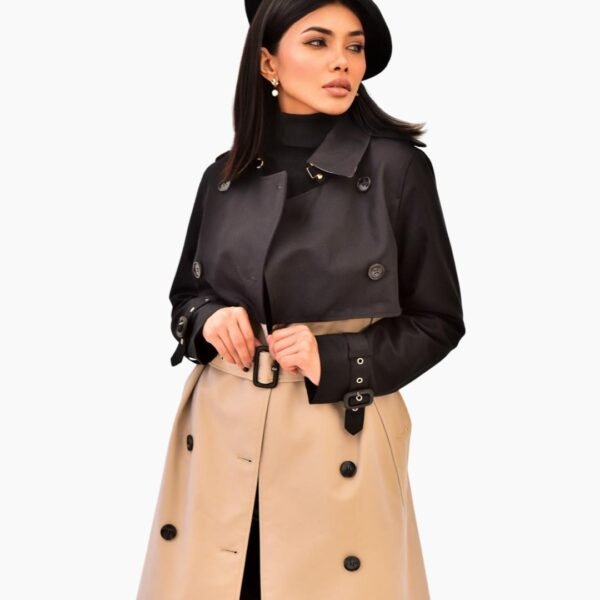 Long Coat : Black & Beige - Image 14