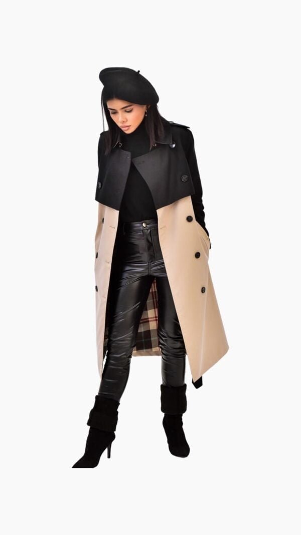 Long Coat : Black & Beige - Image 20