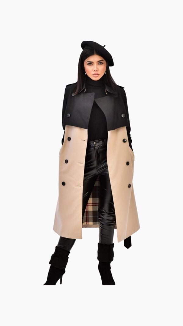 Long Coat : Black & Beige - Image 21