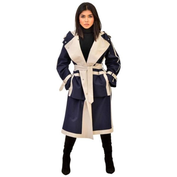 Oversize Trench Coat : Dark Blue - Image 2
