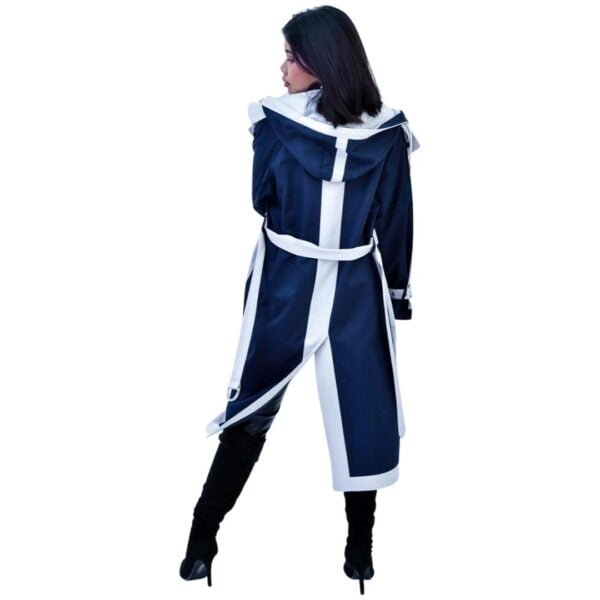Oversize Trench Coat : Dark Blue - Image 7