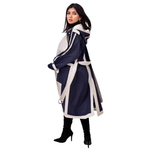 Oversize Trench Coat : Dark Blue - Image 10