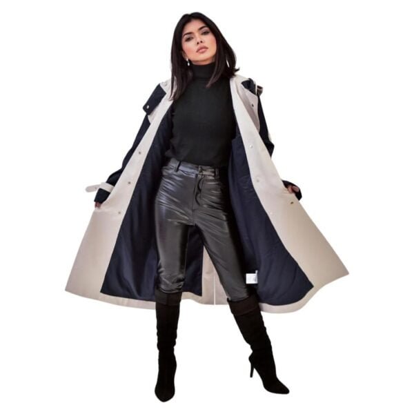 Oversize Trench Coat : Dark Blue - Image 11