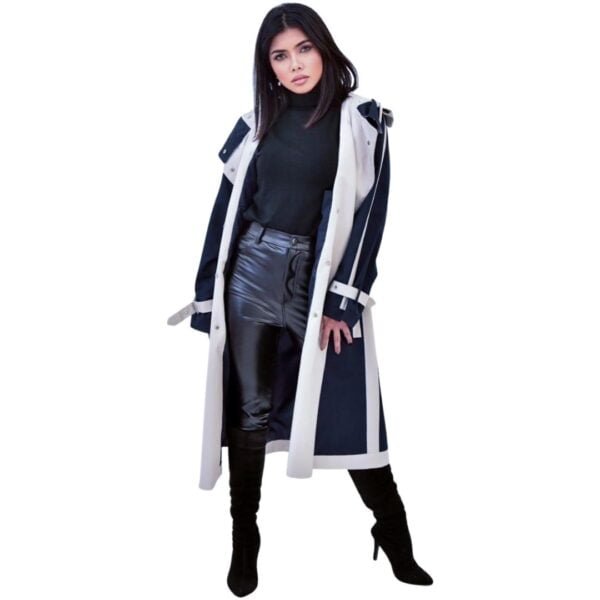 Oversize Trench Coat : Dark Blue - Image 13
