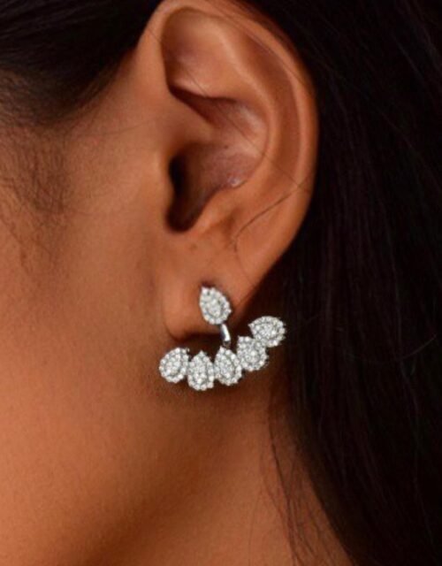 Silver color Earrings with Water Drop Design