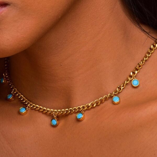 Zanjeer Necklace with Turquoise Decor