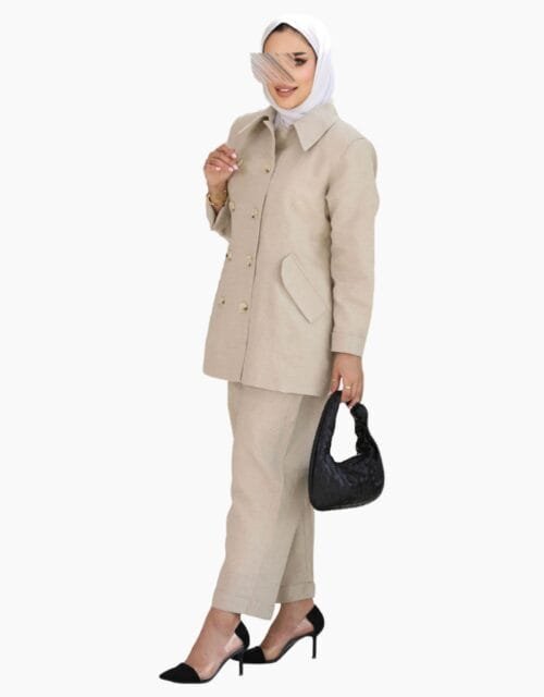 A - Beige suit -Italian linen
