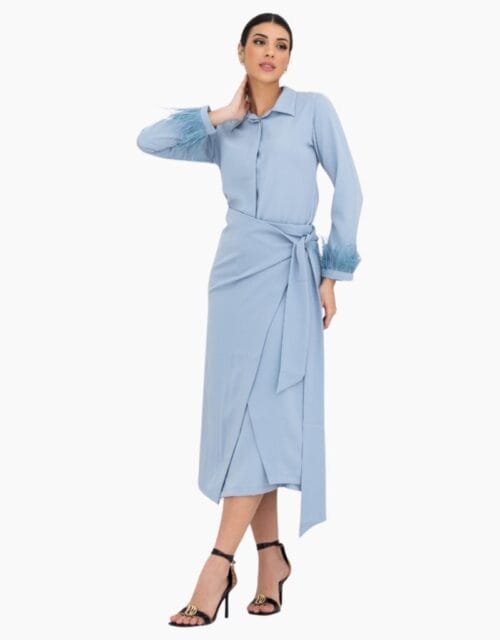 Light Blue Long Shirt with Skirt