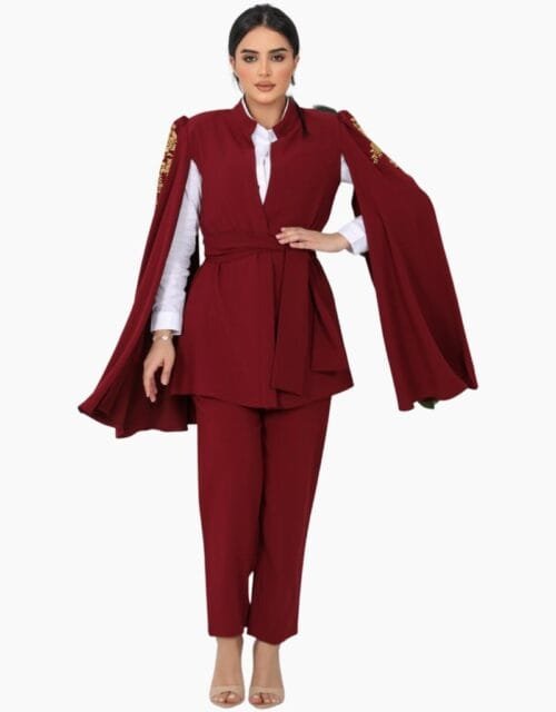 Maroon Embroidered suit