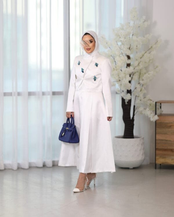 White dress with jacket - Image 6