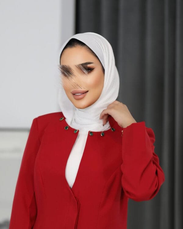 Crystal beaded red suit - Image 4