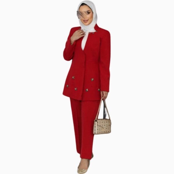Crystal beaded red suit