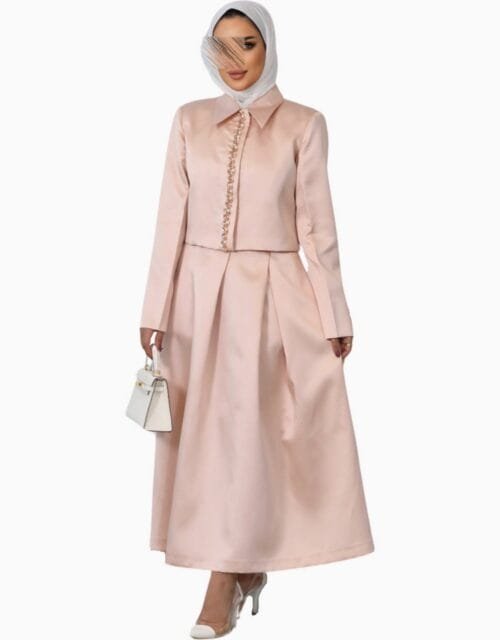 pink dress with skirt