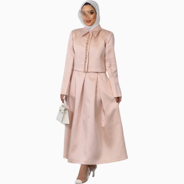 pink dress with skirt