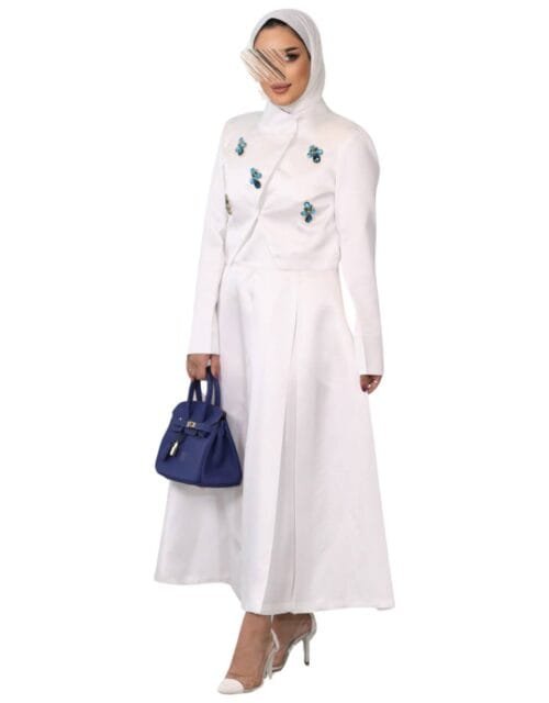 White dress with jacket
