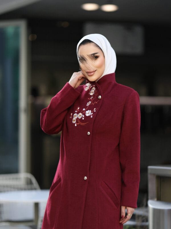 Elegant Burgundy Coat - Image 4