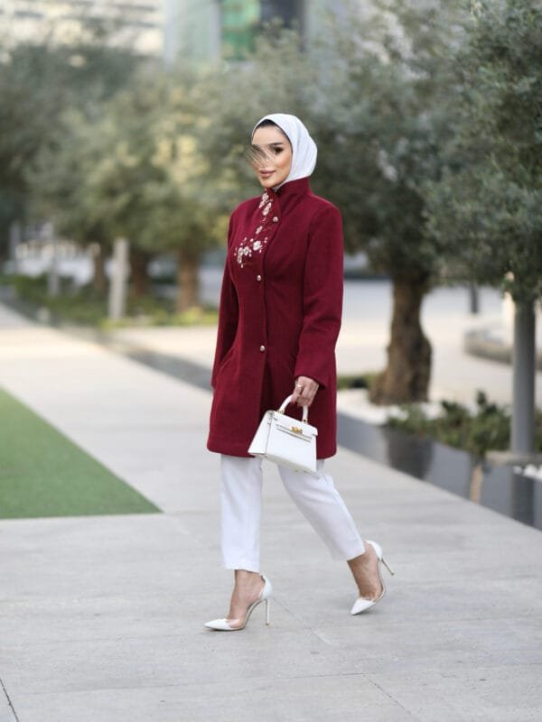 Elegant Burgundy Coat - Image 5