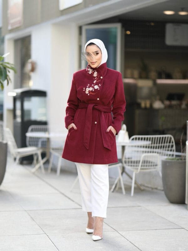 Elegant Burgundy Coat - Image 6