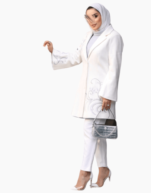 Crystal frost 2 pcs Coat and blue top