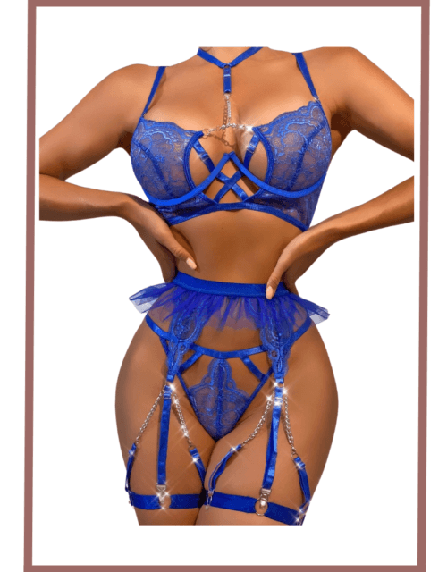 Full set Blue lingerie