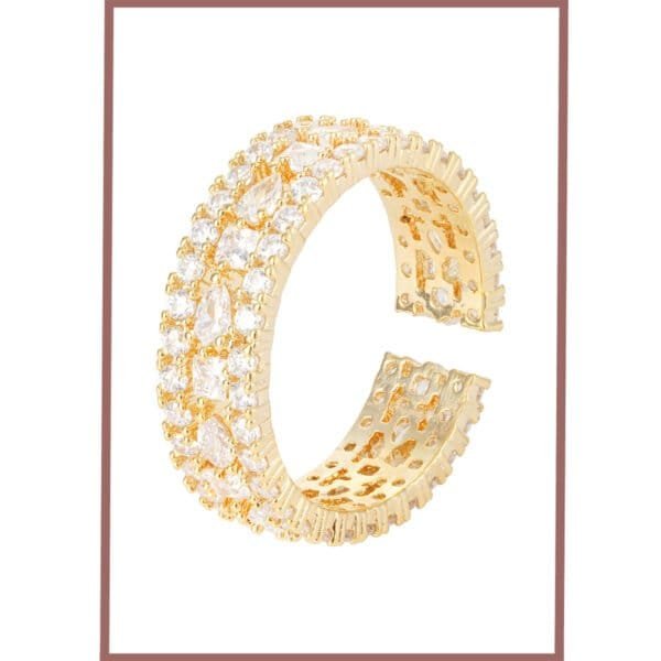 Golden Crown Crystals Ring