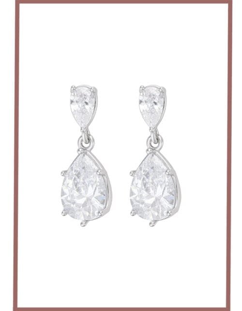 Silver Teardrop Duet Earrings