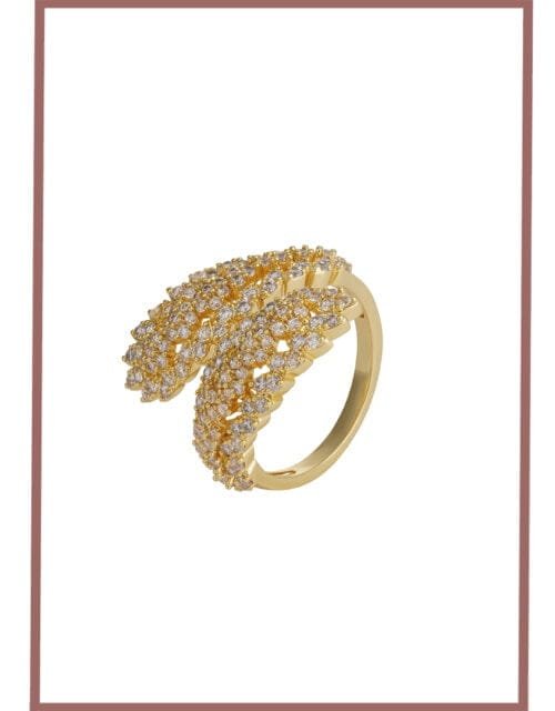 Platinum Petal Pave Ring